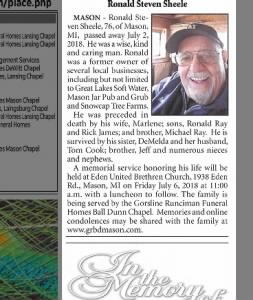 Obituary for Ronald Steven Sheele